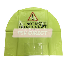 PDP00001-Steering Wheel Cover, Hi Vis Yellow, Do Not Move, Do Not Start-PSV Parts Direct
