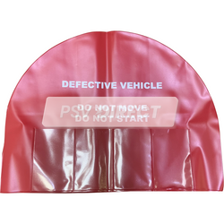 PDP00005-Steering Wheel Cover, Red, Defective Vehicle, Do Not Move, Do Not Start-PSV Parts Direct