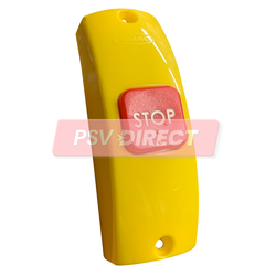 PDP00014-Bell Push with Yellow Body and Red Stop Button for Vertical Mounting-PSV Parts Direct