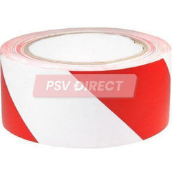 PDP00031-Adhesive Hazard Tape Red/White 50mm Wide-PSV Parts Direct
