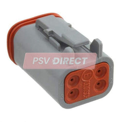 PDP00055-4 way Deutsch sealed connector plug lnline 13a 250VDC cable size 0.5-2mm, DT06-4S-P004-PSV Parts Direct