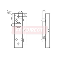 PDP00191-Budget Lock, Right Hand Fitting, Length: 95mm, Width: 22mm-PSV Parts Direct