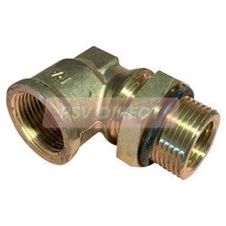 PDP00319-90 Degree Elbow Adaptor Connector Male to Female, Thread A M22 x 1.5, Thread B M22 x 1.5, Thread C M16 x 1.5-PSV Parts Direct