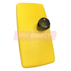 PDP00665-Mirror Head, Yellow, Convex, 383 x 193mm, Fits 16-28mm Diameter Mirror Arms-PSV Parts Direct