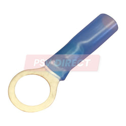 PDP00748-Blue Insulated Heat Shrinkable Ring Terminal, Connector Size 8.4mm, Conductor Size 1.5-2.5mm², Cable Size 21-35/0.30mm-PSV Parts Direct