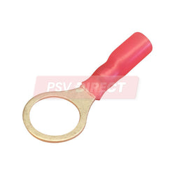 PDP00749-Red Insulated Heat Shrinkable Ring Terminal, Connector Size 10.5mm, Conductor Size 0.5-1.5mm², Cable Size 9-21/0.30mm-PSV Parts Direct