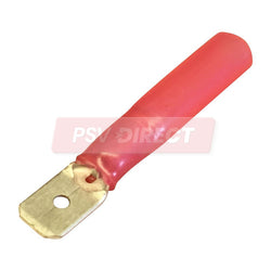 PDP00751-Red Insulated Heat Shrinkable Blade Terminal, Connector Size 6.3mm, Conductor Size 0.5–1.5mm², Cable Size 9 – 21/0.30mm-PSV Parts Direct