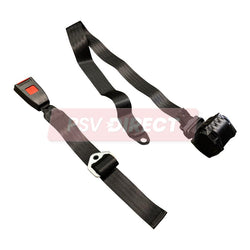 PDP00987-3 Point Inertia Seat Belt and Buckle, Buckle Connection Length Up to 470mm, Webbing Length Retractor to End Bracket 3140mm with Wire Loop, Vertical Mounting-PSV Parts Direct