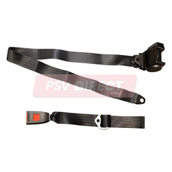 PDP00988-3 Point Inertia Seat Belt and Buckle, Buckle Connection Length Up to 470mm, Webbing Length Retractor to End Bracket 3140mm with Wire Loop, Horizontal Mounting-PSV Parts Direct