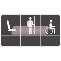 PDP01401-Seating Sticker, White Symbols on Grey Background, 160 x 85mm-PSV Parts Direct