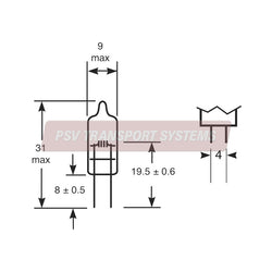 PDP13908-24V 20W Halogen 2 Pin G4/9X6 Bulb
