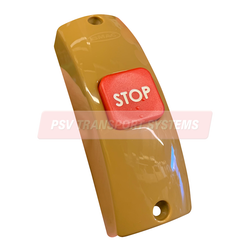 PDP15256-Wireless Bell Push with Gold Body and Red Stop Button for Vertical Mounting, 2.4GHz Frequency