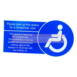 PDP15935-Wheelchair Heavy duty Encapsulated Label. White Wheelchair Symbol on Blue Background