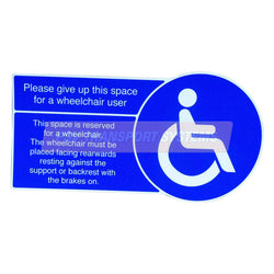 PDP15936-Wheelchair Heavy duty Encapsulated Label. White Wheelchair Symbol on Blue Background