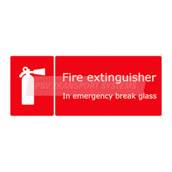 PDP15989-<p>First Aid - In Emergency Break Glass Label. White Text/Symbol on Red Background</p>