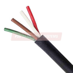 PDP01226-Four Core PVC Multicore Cable, 4 x 32/0.30mm, 1.00mm2 16.5 Amp, Brown/Red/Green/White, Sheathed Black, 30M Roll-PSV Parts Direct