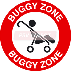 PDP00124-Buggy Zone Sticker, Red Surround, 180mm-PSV Parts Direct