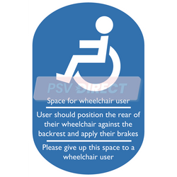 PDP00126-Space for Wheelchair User Sticker 142mm x 215mm-PSV Parts Direct