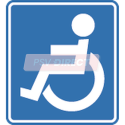 PDP00131-Wheelchair User Symbol Sticker, White Symbol on Blue Background 24mm-PSV Parts Direct