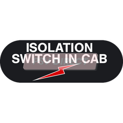 PDP00134-Isolation Switch In Cab Sticker, White Text on Black Background 165 x 57mm-PSV Parts Direct