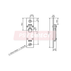 PDP00194-Budget Lock, Left Hand Fitting, Length: 103mm, Width: 25mm-PSV Parts Direct