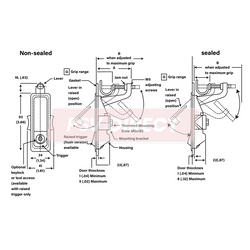 PDP00223-Southco C2-33-15 Style Compartment Lock - Non Locking - Raised - Grip Range: 23 - 46mm - Black-PSV Parts Direct