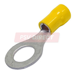 PDP00696-Yellow Ring Terminal, Connector Size 8mm, Conductor Size 3-6mm², Cable Size 44-84/0.30mm-PSV Parts Direct