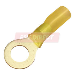 PDP00740-Yellow Insulated Heat Shrinkable Ring Terminal, Connector Size 8.4mm, Conductor Size 4-6mm²-PSV Parts Direct
