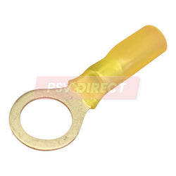 PDP00741-Yellow Insulated Heat Shrinkable Ring Terminal, Connector Size 10.5mm, Conductor Size 4-6mm²-PSV Parts Direct