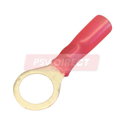 PDP00744-Red Insulated Heat Shrinkable Ring Terminal, Connector Size 8.4mm, Conductor Size 0.5-1.5mm², Cable Size 9-21/0.30mm-PSV Parts Direct