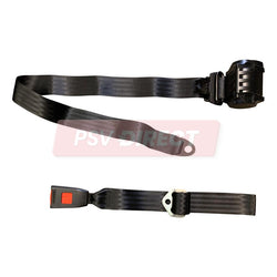 PDP00987-3 Point Inertia Seat Belt and Buckle, Buckle Connection Length Up to 470mm, Webbing Length Retractor to End Bracket 3140mm with Wire Loop, Vertical Mounting-PSV Parts Direct