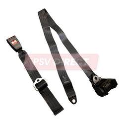 PDP00988-3 Point Inertia Seat Belt and Buckle, Buckle Connection Length Up to 470mm, Webbing Length Retractor to End Bracket 3140mm with Wire Loop, Horizontal Mounting-PSV Parts Direct