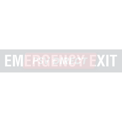 PDP01395-Emergency Exit, cut out letters, white cut vinyl, 204 x 22mm-PSV Parts Direct