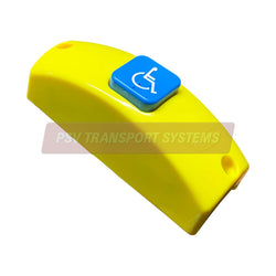 PDP14968-Wireless Bell Push with Yellow Body and Blue Disabled/Wheelchair Button for Horizontal Mounting, 2.4GHz Frequency