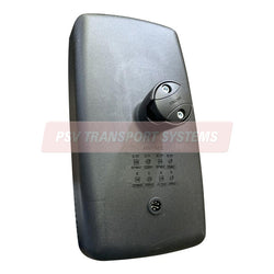 PDP15668-Mirror Head, Black, Convex, Electric Adjustment, 400 x 210mm, Fits 16-28mm Diameter Mirror Arms