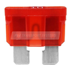 PDP17952-Red Blade Fuse, Continuous Rating 10 Amp, Blow Rating 20 Amp