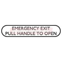 PDP20825-Emergency Exit Pull Handle To Open Sticker, Black Text on White Background, 48mm Height