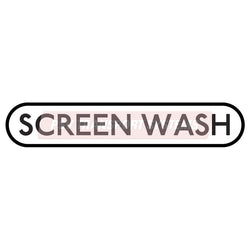 PDP20831-Screen Wash Sticker, Black Text on White Background, 27mm Height
