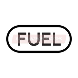 PDP20835-Fuel Sticker, Black Text on White Background, 27mm Height