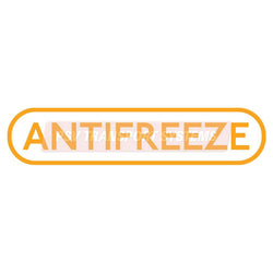 PDP20843-Antifreeze Sticker, Orange Text on White Background