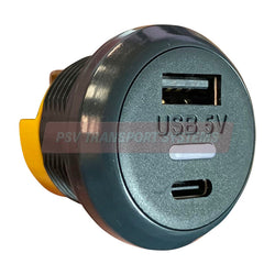 PDP23006-Double Output 12/24-5V USB A and USB C Charger, IP65 Rated, Slimline