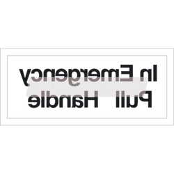 PDP01393-In Emergency Pull Handle Cut out letters, Black Vinyl, 98 x 31mm-PSV Parts Direct
